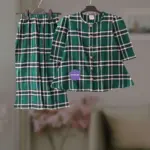 Bottle Green check flannel winter top-set 2-12y (E1T1)