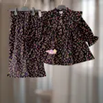 Black Pink Corduroy Cotton Top-set 2-12y (L4M1)