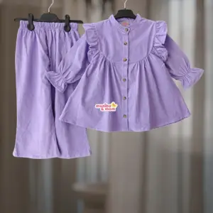 Lavender Corduroy Cotton Top-set 2-12y (L4M3)