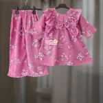 Pink Blossom Soft Mimosa Georgette Top-set 2-14y (M5T4)