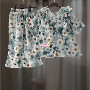 Ice Daisy Soft Mimosa Georgette Top-set 2-14y (M5T8)