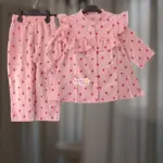 Peachy Pink Cotton Flannel Top-set 2-12y (M8T3)