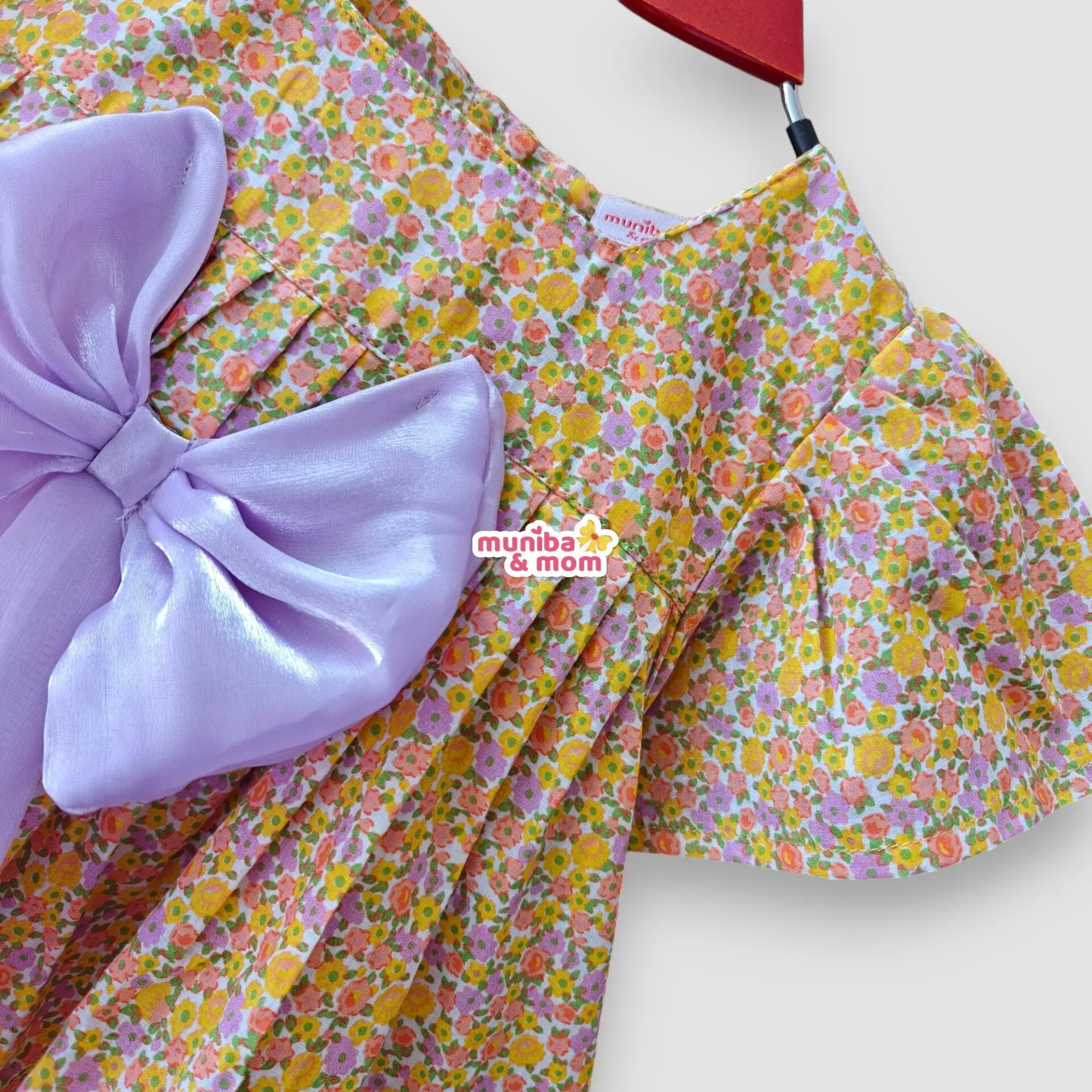 Yellow Lavender Premium Cotton Frock CC77T1 - Image 2