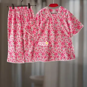 Pink heart premium cotton kamiz-set L3M4