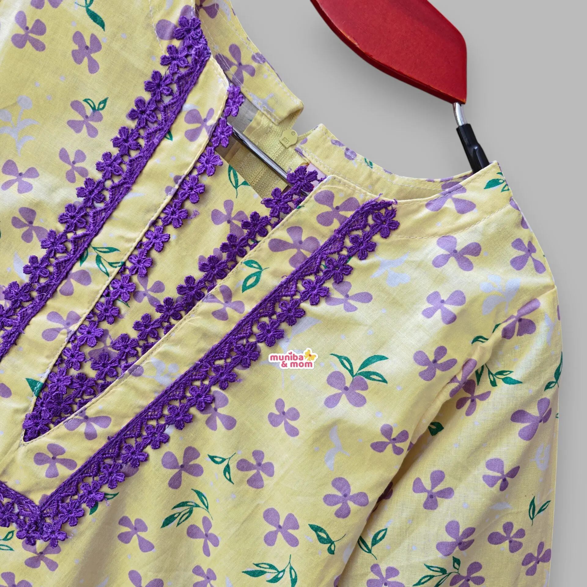 Yellow Purple Premium Cotton Kamiz-set CC95T2 - Image 2