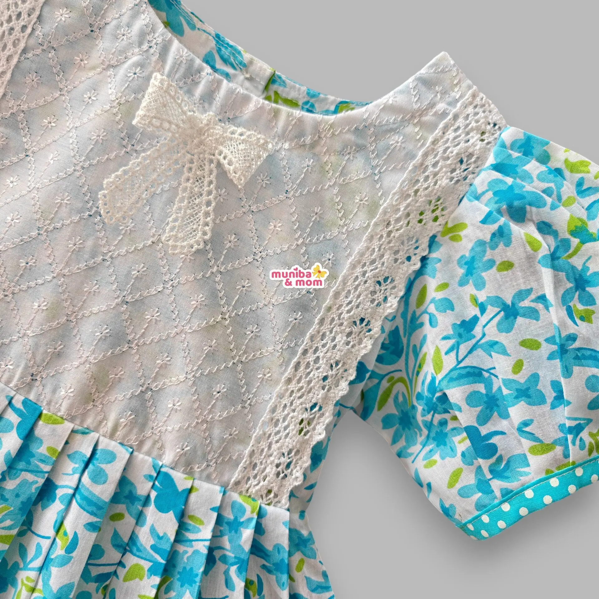 Sky Blue Premium Cotton Frock CC97T2 - Image 2