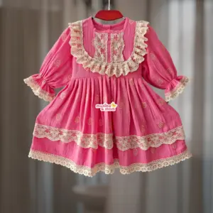 Camellia pink muslin cotton frock