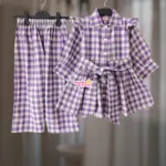 Lavender Check Flannel Coat-Pant FL71T2