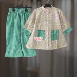 Green White Check Premium Cotton Top-Set CC98T2