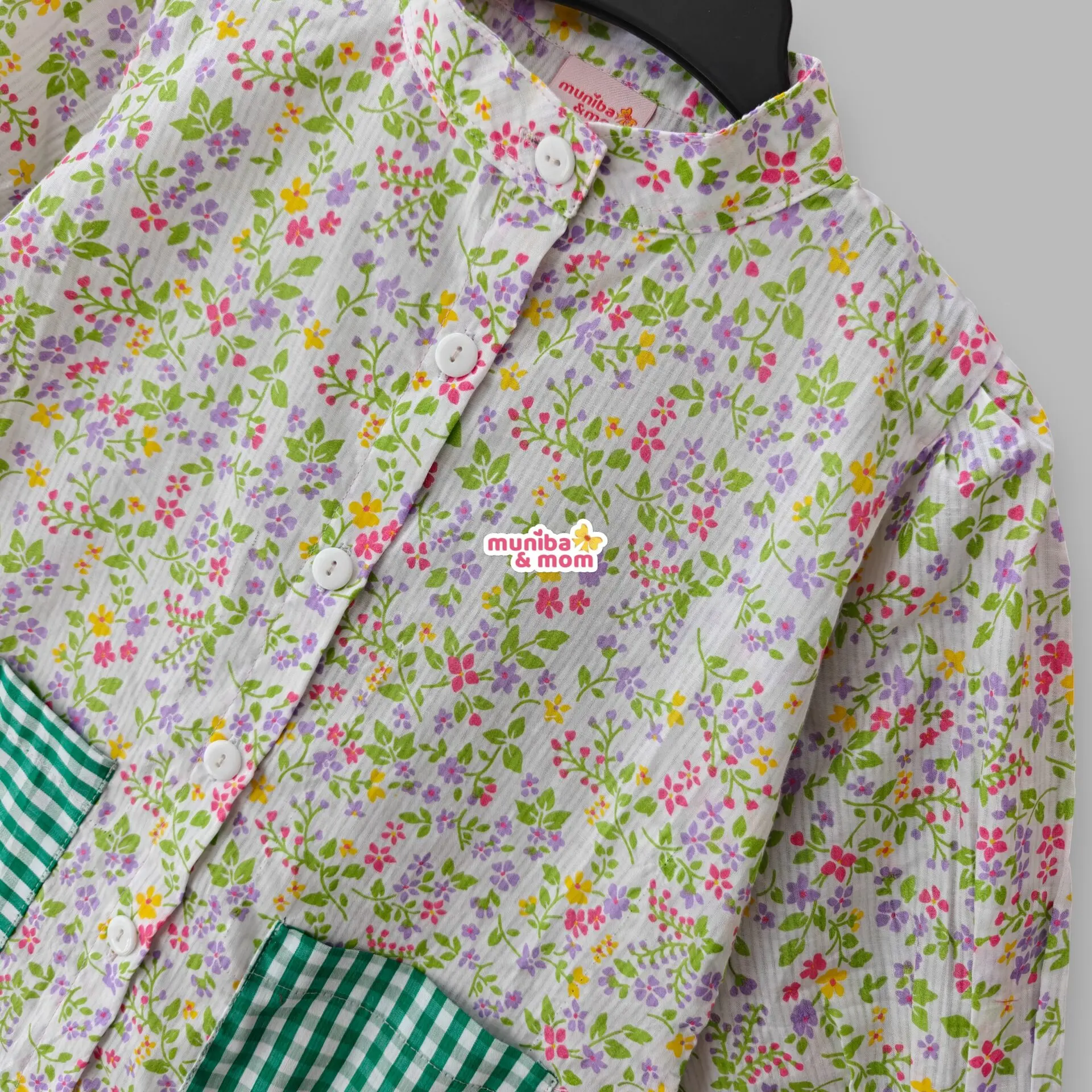 Green White Check Premium Cotton Top-Set CC98T2 - Image 2