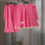 Camellia pink muslin cotton top-set