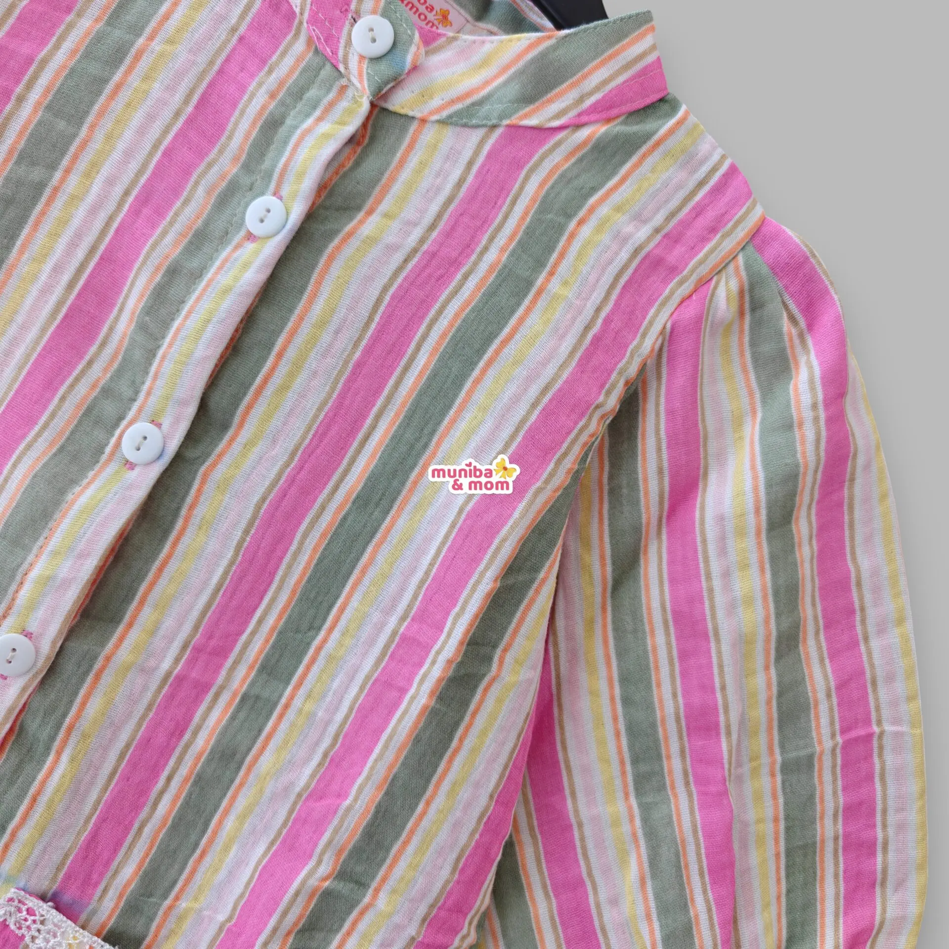 Stripe Muslin Cotton Top-set DM8T1 - Image 2