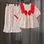 White Muslin Cotton Frock-Set DM10T2