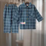 BlueCheck Flannel PJ set 6m-12y (M9T2)