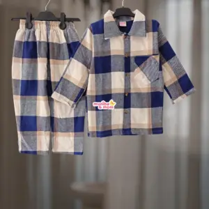 NavyCream Flannel PJ set 6m-12y (M9T3)