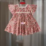 Peach Pure Cotton Frock PC190T1