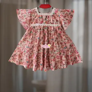 Peach Pure Cotton Frock PC190T1