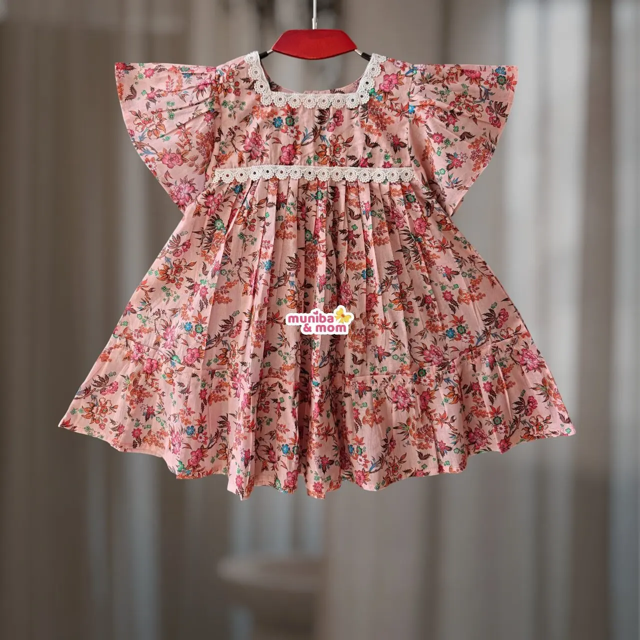 Peach Pure Cotton Frock PC190T1