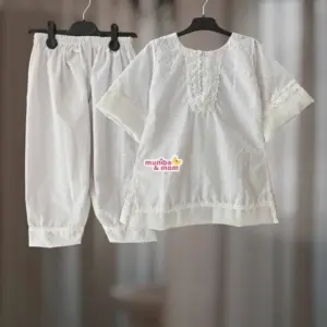 White Chikankari Premium Cotton Kamiz-set CC105T1