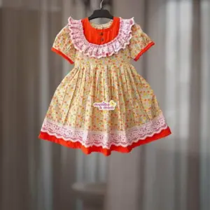 Yellow Orange Premium Pure Cotton Frock CC104T1