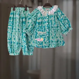 Ocean Blue Muslin Cotton Top-set DM12T1