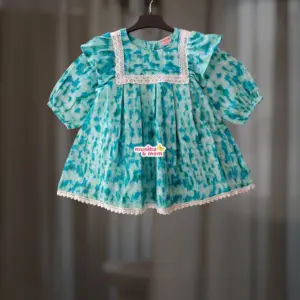 Ocean Blue Muslin Cotton Frock DM12T2