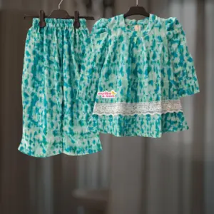 Ocean Blue Muslin Cotton Top-set DM12T1