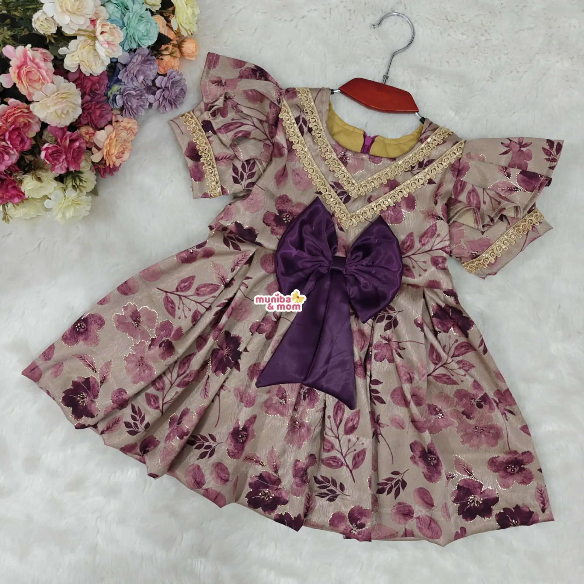 Korean Jacquard Silk Party Frock-set JQS2T1