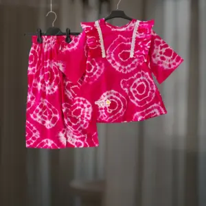 Rani Pink Tie-Dye (Batik) Top-pant set PC198T1