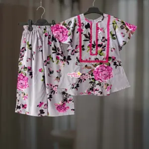 Ash Rose Linen Top-pant set  CL52T1