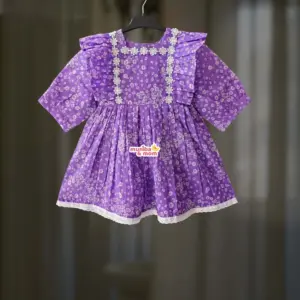 Lavender Daisy Pure Cotton Frock PC201T2