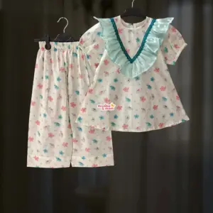 Mint Cream Premium Cotton Top-Set CC109T2