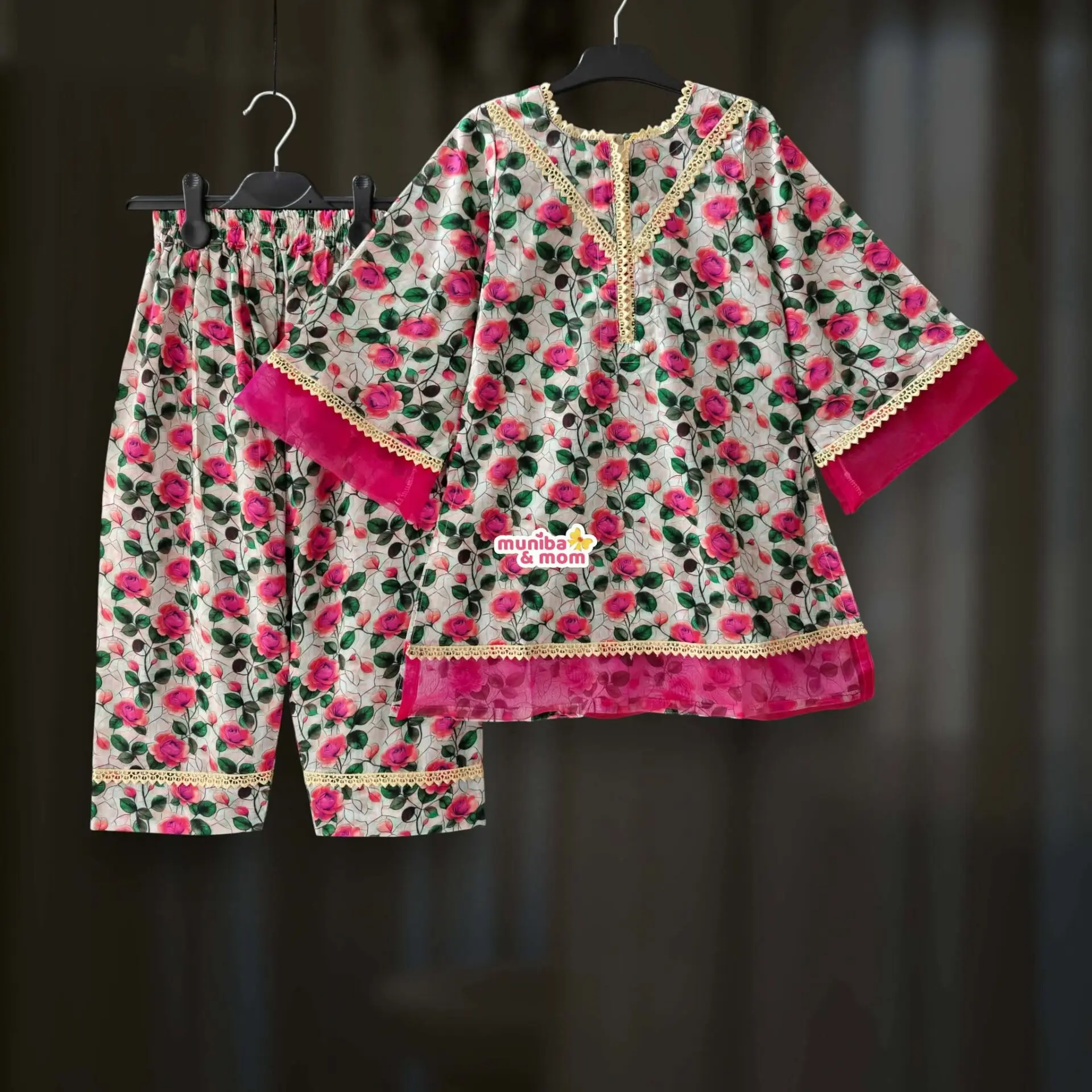 Chinese Rose Premium Cotton Kamiz-set CC128T1