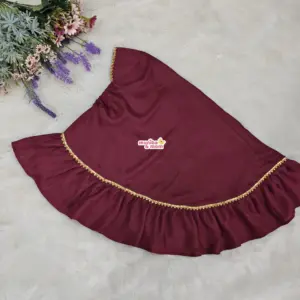 Baby Hijab Maroon Shimmer Silk M12T1
