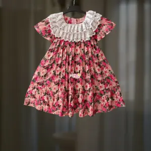 Peach Rose Digital Cotton Frock PC210T2