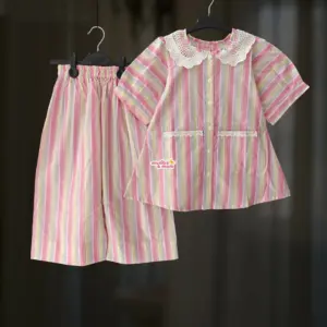 Cotton Candy Stripe Top-pant set CC127T12