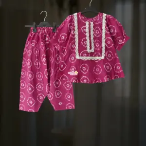 Onion Pink Tie-Dye Top-pant set PC208T2