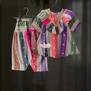 Multi Stripe Cotton Top-Pant set PC213T1