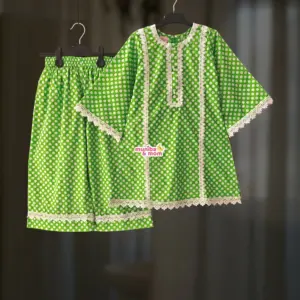 Green Polka Premium Pure Cotton Salwar Kamiz-set CC131T2