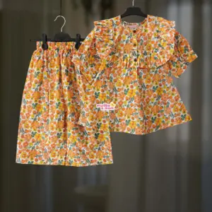 Orange Cosmos Top-pant set CC132T1