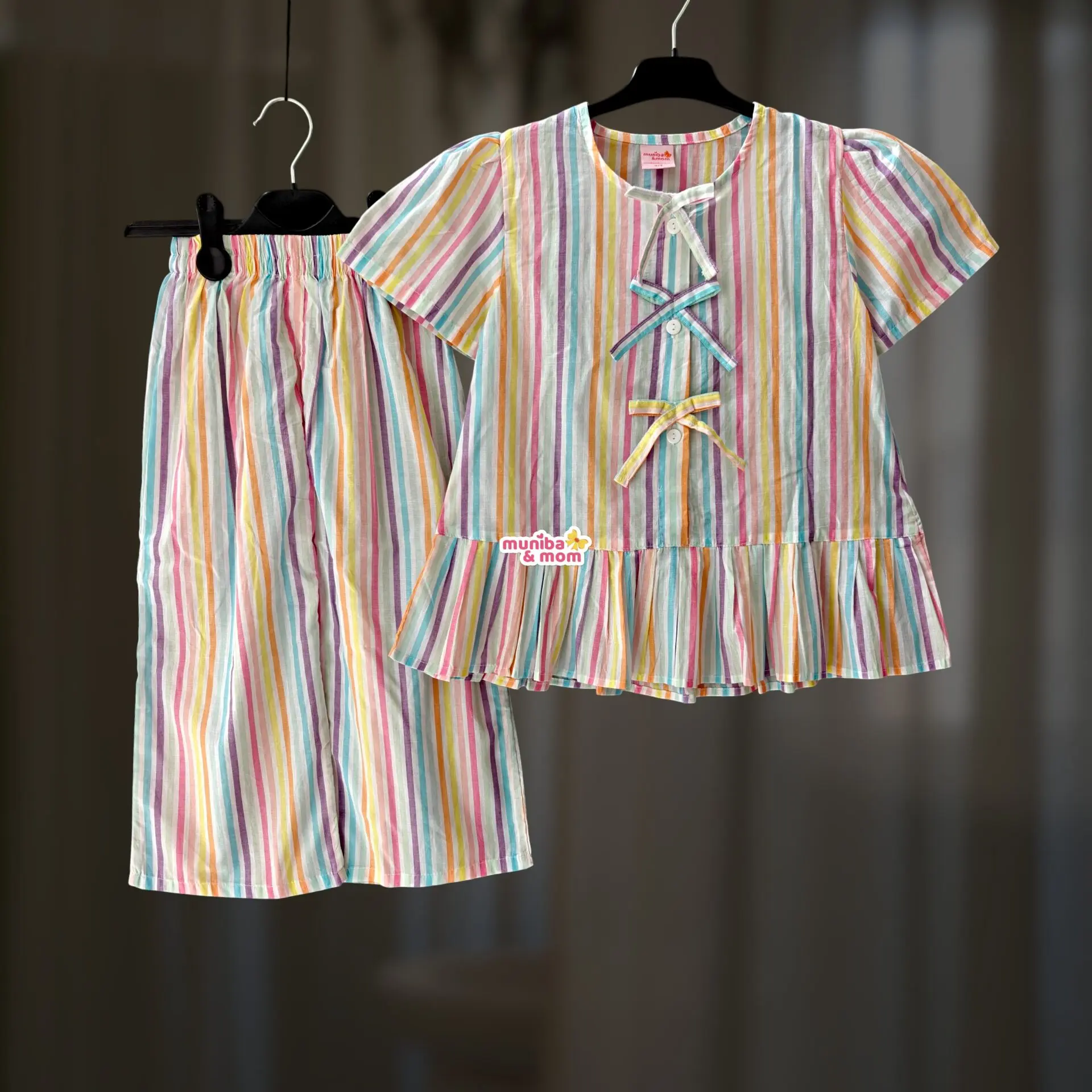 Multi stripe cotton top-set M13T5