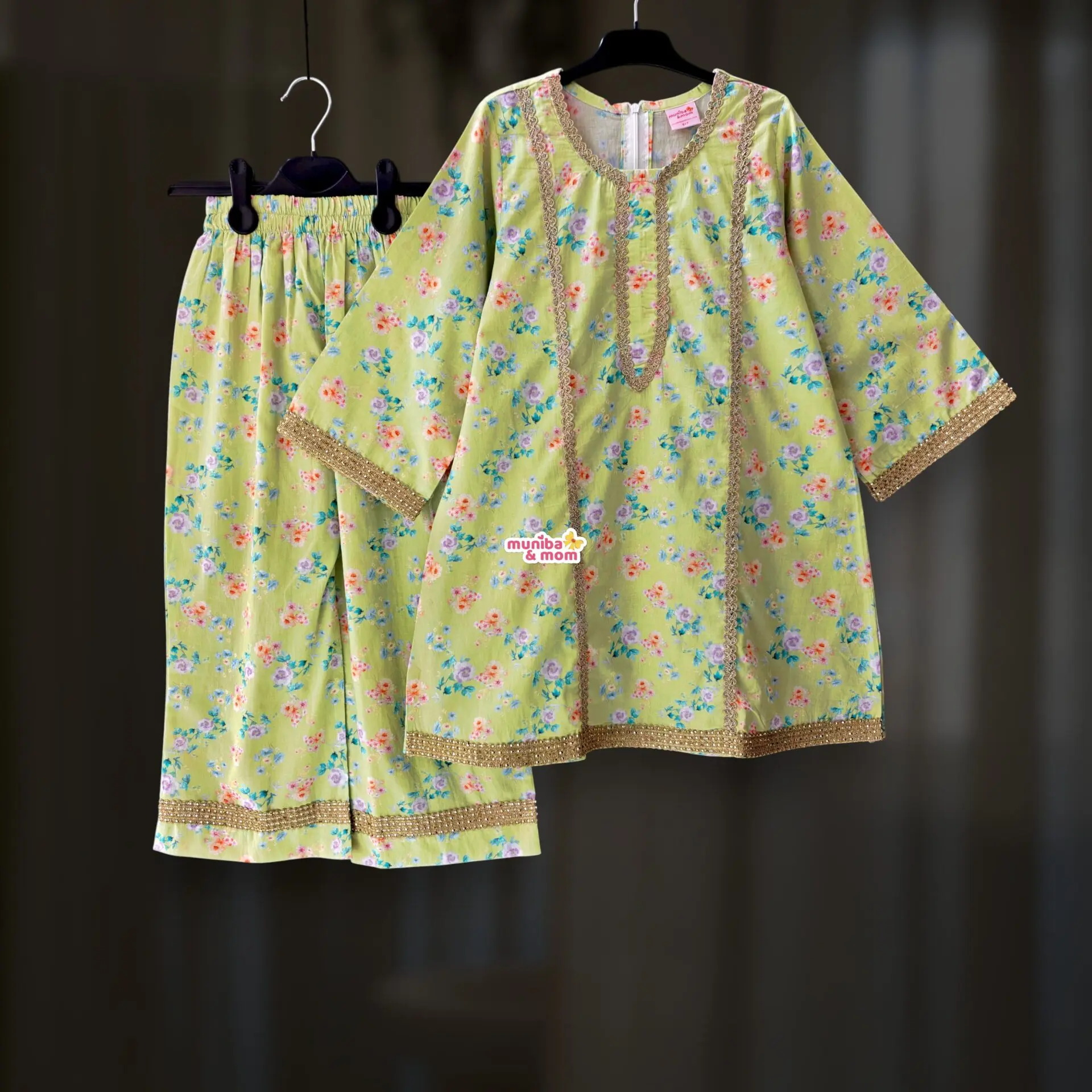 Lemonade imported pure cotton kurti-palazzo set M14T2