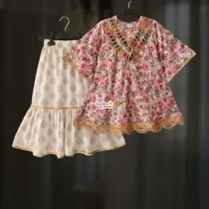 Pink Rose Kurti and Sarara Set  AC16T1