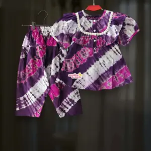 Batik Rani Purple Top-pant set PC216T1