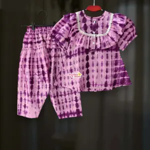 Batik Pink Purple Top-pant set PC217T1