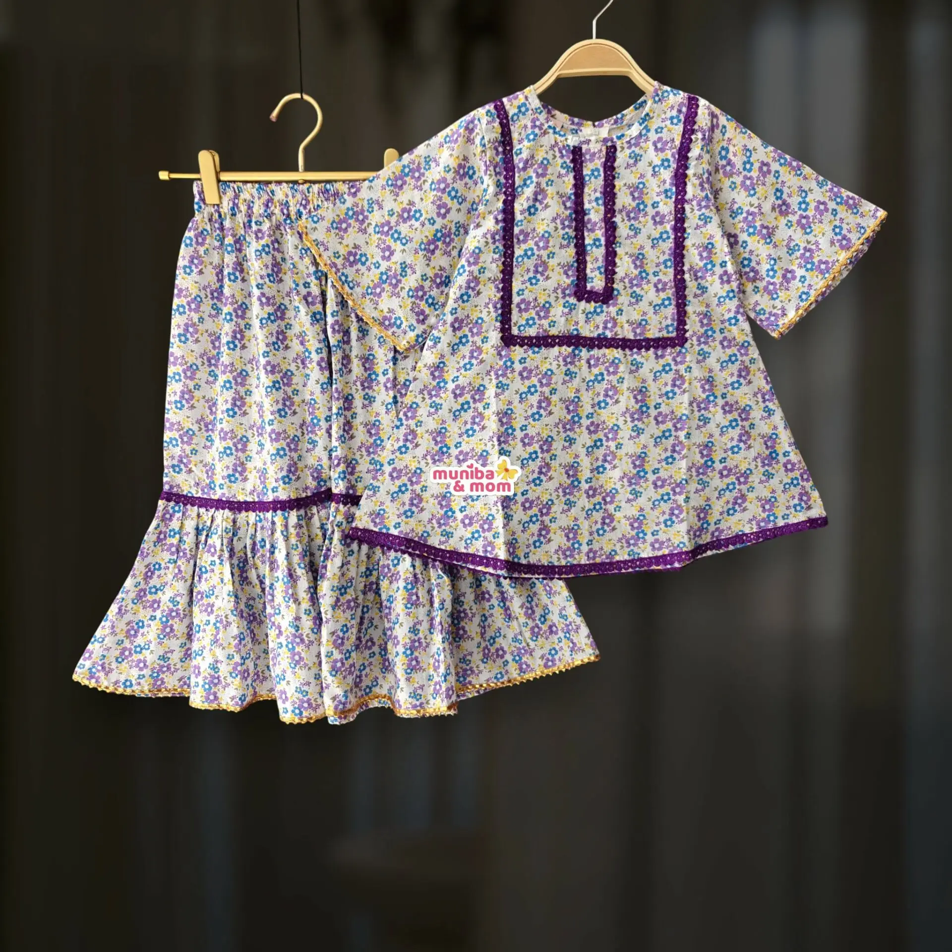 Lavender Blossom Top-Sarara Set PC225T2