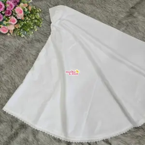 White Ruffled Hijab (Premium Cotton) Hj24T1