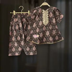 Black Rose Gold Cotton Top Set PC224T1