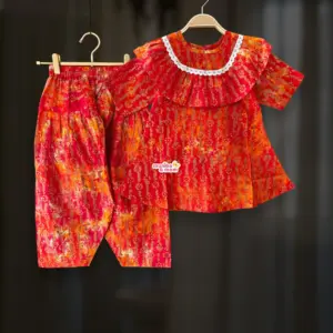 Batik Red Basonti Top-pant set PC221T1