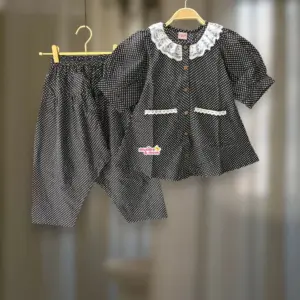 Bexi black polka Top-pant set BX38T1